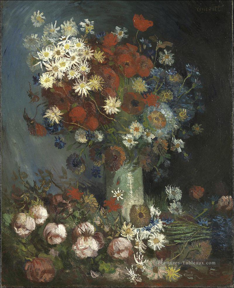 Nature morte avec prairie fleurs et roses Vincent van Gogh Peintures à l'huile